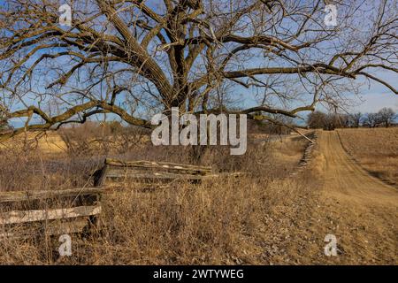 Privates Jagdgebiet in der Nähe von Pilot Knob State Park, Iowa, USA [keine Freigabe der Immobilie; nur redaktionelle Lizenzierung] Stockfoto