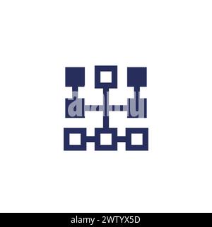 Cluster-Symbol auf weiß, Vektorpiktogramm Stock Vektor