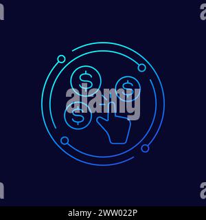 Kosten pro Klick, CPC-Symbol, lineares Design Stock Vektor