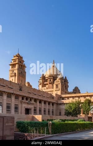 Jodhpur, Rajasthan, Indien - 17. Dezember 2023: Blick auf den Umaid-Bhavan-Palast in Jodhpur, Rajasthan Stockfoto