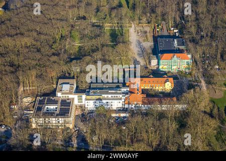 Luftbild, Kurhaus und Kurpark Bad Hamm mit Renovierung der Fassade, Klinik für manuelle Therapie, Uentrop, Hamm, Ruhrgebiet, Nordrhein-Westfalen, Deutschland ACHTUNGxMINDESTHONORARx60xEURO *** Luftansicht, Kurhaus und Kurpark Bad Hamm mit Fassadensanierung, Klinik für manuelle Therapie, Uentrop, Hamm, Ruhrgebiet, Nordrhein-Westfalen, Deutschland ACHTUNGxMINDESTHONORARx60xEURO Stockfoto