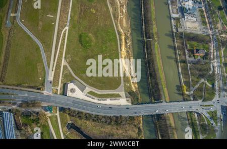 Luftbild, Lippeaue und Nordenbrücke Münsterstraße über den Fluss Lippe, Brückenausbau, Stadtbezirk Heessen, Hamm, Ruhrgebiet, Nordrhein-Westfalen, Deutschland ACHTUNGxMINDESTHONORARx60xEURO *** Luftansicht, Lippenaue und Nordenbrücke Münsterstraße Brücke über die Lippe, Brückenerweiterung, Bezirk Heessen, Hamm, Ruhrgebiet, Nordrhein-Westfalen, Deutschland ACHTUNGxMINDESTHONORARx60xEURO Stockfoto