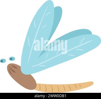 Libelle fliegen. Lustiges Insekt. Niedliches Sommertier Stock Vektor