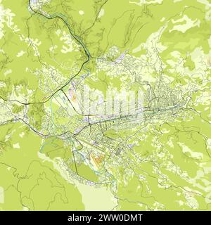 Stadtplan von Sarajevo, Bosnien und Herzegowina Stock Vektor