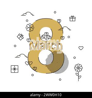 Designvorlage Celebration Typografie Poster, Banner oder Grußkarte für den Internationalen Frauentag. Stock Vektor