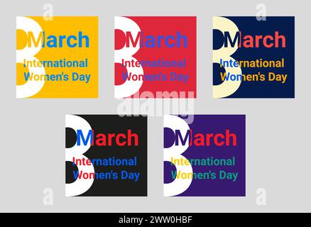 Designvorlage Celebration Typografie Poster, Banner oder Grußkarte für den Internationalen Frauentag. Stock Vektor