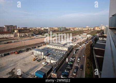 Mailand, Italien. März 2024. Scalo di Porta Romana Cantiere Villaggio OlimpicoMilano, Italia - Cronaca Mercoledì, Marzo 20, 2024. (Foto di Marco Ottico/Lapresse) Porta Romana Hafen Olympisches Dorf Baustelle Mailand, Italien - Nachrichten Mittwoch, 20. März 2024. (Foto: Marco Ottico/Lapresse) Credit: LaPresse/Alamy Live News Stockfoto