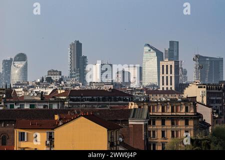 Mailand, Italien. März 2024. Grattacieli Zona repubblica e isolaMilano, Italia - Cronaca Mercoledì, Marzo 20, 2024. (Foto di Marco Ottico/Lapresse) Skyline der Stadt Mailand vom Prada Foundation Tower Mailand, Italien - Nachrichten Mittwoch, 20. März 2024. (Foto: Marco Ottico/Lapresse) Credit: LaPresse/Alamy Live News Stockfoto