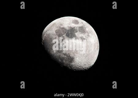 Mond, Wachsend Gibbous Mynytho Cymru Stockfoto