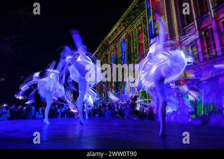 Zagreb, Kroatien. März 2024. Eröffnungsprogramm des Festival of Lights Zagreb in Zusammenarbeit mit dem WWF Adria, österreichischen, französischen und deutschen Künstlern und mit 3D-Mapping in Zagreb, Kroatien am 20. März 2024. Foto: Davor Puklavec/PIXSELL Credit: Pixsell/Alamy Live News Stockfoto