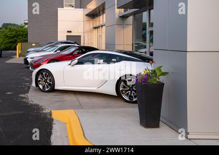 Maplewood, Minnesota. Lexus Händlerbetrieb zeigt eine Reihe neuer Fahrzeuge. Stockfoto