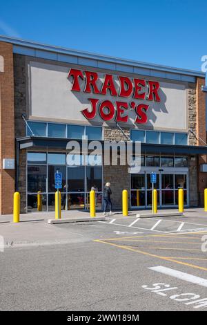 Shoreview, Minnesota. Trader Joe's, eine amerikanische Lebensmittelkette, verfügt nicht über Verkäufe, Coupons, Treueprogramme oder Mitgliedskarten. Es hat Goo Stockfoto