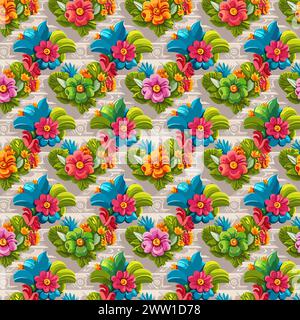 Blumenmuster mit Blättern. Blumensträuße Blumenkompositionen. Blumenmuster. Stock Vektor