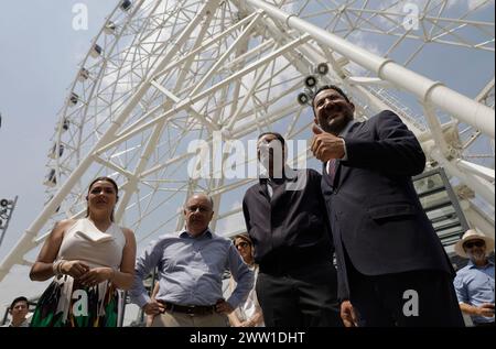 Mexiko-Stadt, Mexiko. März 2024. Marti Batres, Chef der Regierung von Mexiko-Stadt, nimmt an der Einweihung des Aztlan Urban Park an der ehemaligen Stelle des Vergnügungsparks Chapultepec Fair in der Hauptstadt Teil. (Foto: Gerardo Vieyra/NurPhoto) Credit: NurPhoto SRL/Alamy Live News Stockfoto