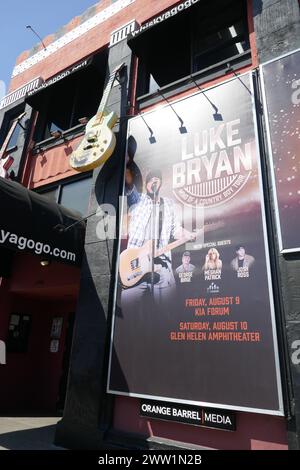 Los Angeles, Kalifornien, USA 20. März 2024 Luke Bryan Concert Reklametafeln im Whisky A Go Go on Sunset Blvd am 20. März 2024 in Los Angeles, Kalifornien, USA. Foto: Barry King/Alamy Stock Photo Stockfoto