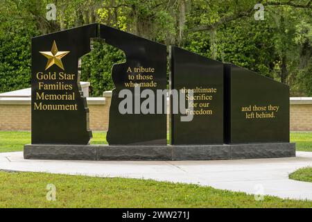 Gold Star Families Memorial Monument auf dem Florida National Cemetery in Bushnell, Florida. (USA) Stockfoto