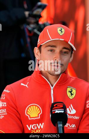 Melbourne, Australien. März 2024. 21.03.2024, Albert Park Circuit, Melbourne, FORMEL 1 ROLEX AUSTRALIAN GRAND PRIX 2024, im Bild Charles Leclerc (MCO), Scuderia Ferrari Credit: dpa/Alamy Live News Stockfoto