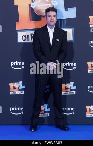 Fedez während des Photocall der TV-Show LOL 4 - Chi Ride e Fuori, 20. märz 2024 im Cinema The Space, Rom, Italien Credit: Live Media Publishing Group/Alamy Live News Stockfoto