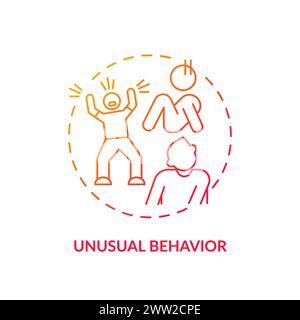 Ungewöhnliches, abnormes Verhalten, Symbol für rotes Gradientenkonzept Stock Vektor