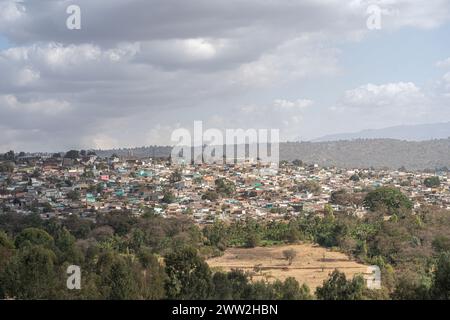 Aus der Vogelperspektive der harar Jugol Altstadt, Harari Region, Äthiopien Stockfoto