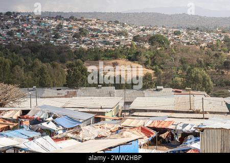 Aus der Vogelperspektive der harar Jugol Altstadt, Harari Region, Äthiopien Stockfoto