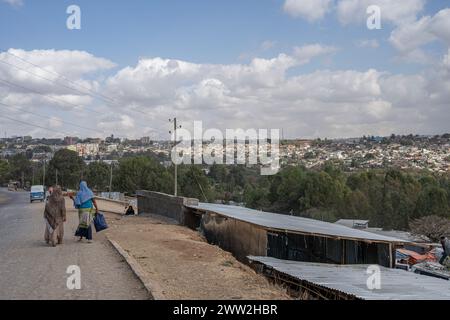 Aus der Vogelperspektive der harar Jugol Altstadt, Harari Region, Äthiopien Stockfoto