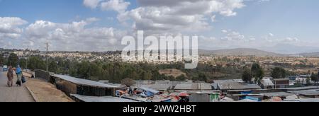 Aus der Vogelperspektive der harar Jugol Altstadt, Harari Region, Äthiopien Stockfoto