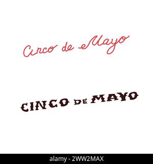cinco de Mayo Schriftzug Set. Vektor-Illustration für Bundesfeiertag 5 kann Feierbanner, Grußkarte. Stock Vektor