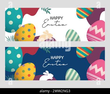 Happy easter Ei Grußkarte Hintergrund Vorlage. Kann für Cover, Einladung, Werbung, Hintergrundbild, Flyer, Poster, Broschüre. Stock Vektor