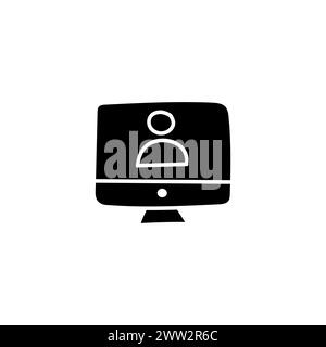 Handgezeichnetes flaches Symbol für Monitor-Bildschirm Stock Vektor
