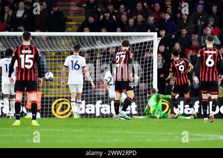 Dominic Solanke vom AFC Bournemouth erzielt sein Team mit 1-3 Treffern – AFC Bournemouth gegen Luton Town, Premier League, Vitality Stadium, Bournemouth, Großbritannien – 13. März 2024 nur redaktionelle Verwendung – es gelten Einschränkungen bei DataCo Stockfoto