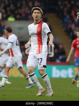 Daiki Hashioka aus Luton Town. - Crystal Palace gegen Luton Town, Premier League, Selhurst Park Stadium, Croydon, Großbritannien - 9. März 2024. Nur redaktionelle Verwendung – es gelten Einschränkungen für DataCo. Stockfoto