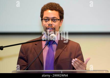 Aktenbild von Vaughan Gething, der gestern vom walisischen parlament als neuer erster Minister von Wales bestätigt wurde. Seine Rede ist auf einer Veranstaltung in Cardiff im Juni 2007 zu sehen. Stockfoto