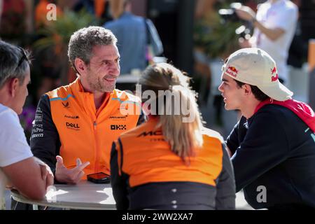 Melbourne, Australien. März 2024. McLaren Teamchef Andrea Stella im Fahrerlager vor dem F1 Grand Prix von Australien auf der Albert Park Grand Prix Strecke am Donnerstag, den 21. März 2024 in Melbourne, Australien. (Foto: George Hitchens/SOPA Images/SIPA USA) Credit: SIPA USA/Alamy Live News Stockfoto