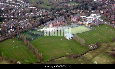 Luftaufnahme der Cheadle Hulme School Stockfoto