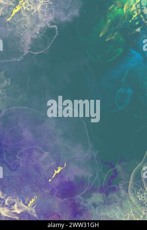 Waldgrüner Alkohol Tinte Marmor Textur Hintergrund abstrakte Illustration Stockfoto
