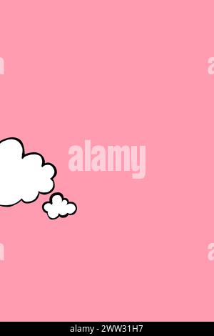 Rosa Himmel mit weißen Wolken Illustration Stockfoto