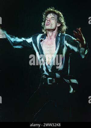 Mick Jagger von den Rolling Stones in der Brixton Academy, London, Großbritannien, Juli 1995 Stockfoto