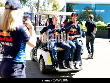 RICCIARDO Daniel (aus), Visa Cash App RB F1 Team VCARB 01, Porträt und LAWSON Liam (nzl), Visa Cash App RB F1 Team Reserve Driver, Porträt während der Formel 1 Rolex Australian Grand Prix 2024, 3. Runde der Formel 1 Weltmeisterschaft 2024 vom 22. Bis 24. März, 2024 auf dem Albert Park Circuit in Melbourne, Australien Stockfoto