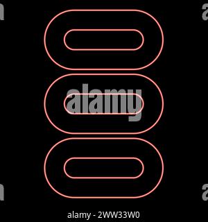 Neon Set Handtücher Stapel gefalteter Badservietten rote Farbe Vektor Illustration Bild flache Art Licht Stock Vektor