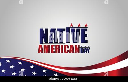 Indianischer Text zum amerikanischen Tag mit Illustration der usa-Flagge Stock Vektor