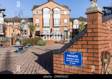 Privates, kein Wegweiser, Portway Marina, Cardiff Bay, Wales, Großbritannien Stockfoto