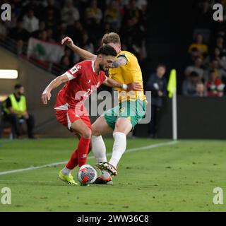 Sydney, Australien. 20. März 2024, Bassel Jradi während des WM-Qualifikationsspiels AFC Australien gegen Libanon. Quelle: Kleber Osorio/Alamy Live News Stockfoto