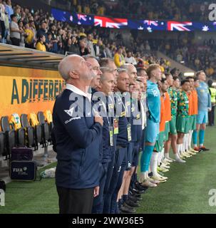 Sydney, Australien. 20. März 2024 Trainer von Socceroos Graham Arnold während des WM-Qualifikationsspiels AFC Australien gegen Libanon. Quelle: Kleber Osorio/Alamy Live News Stockfoto