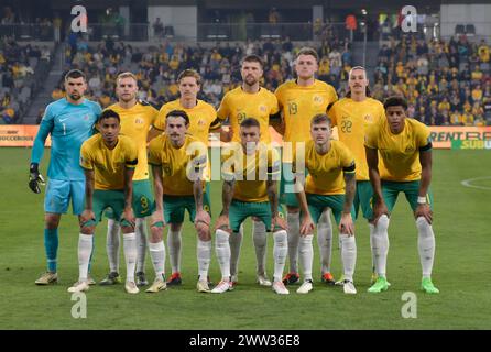 Sydney, Australien. 20. März 2024 Australiens Mannschaft während des WM-Qualifikationsspiels AFC Australien gegen Libanon. Quelle: Kleber Osorio/Alamy Live News Stockfoto