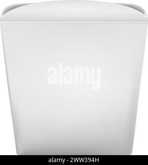 Asiatisches Essenspaket. Realistische Nudelbox zum Mitnehmen isoliert auf weißem Hintergrund Stock Vektor