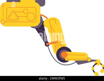 Robo-Arm. Modernes technisches Gerät. Industrietechnologie isoliert auf weißem Hintergrund Stock Vektor