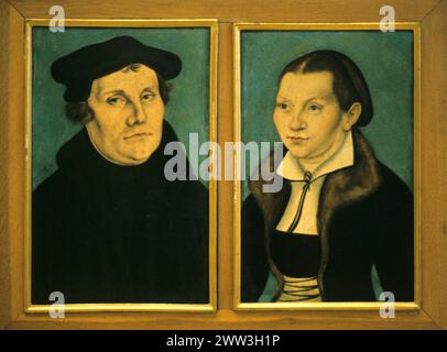 Martin Luther und Katherine von Bora dargestellt von Lucas Cranach dem Älteren Stockfoto