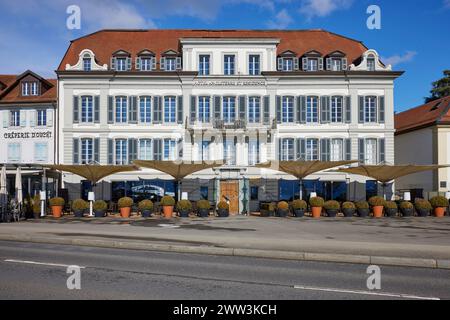 Hotel Angleterre et Residence im Stadtteil Ouchy, Lausanne, Stadtteil Lausanne, Waadt, Schweiz Stockfoto