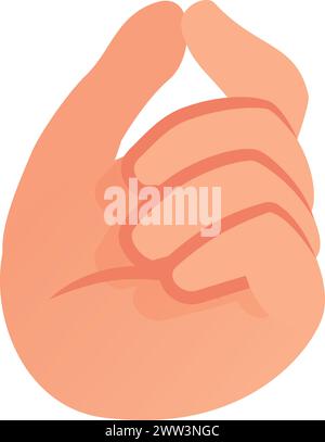 Fingerbewegung. Cartoon Hand. Achtung-Symbol auf weißem Hintergrund isoliert Stock Vektor